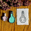 Mini ACEO 2.5" x 3.5" Bell Flower Spirit in a Bottle Original Handmade Print